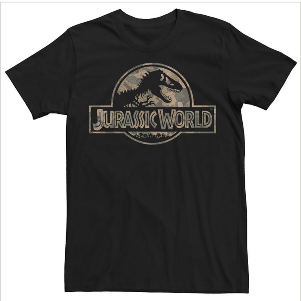 NWT Jurassic World camo fossil dinosaur tee shirt top
